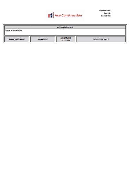 Accident Report Acknowledgement