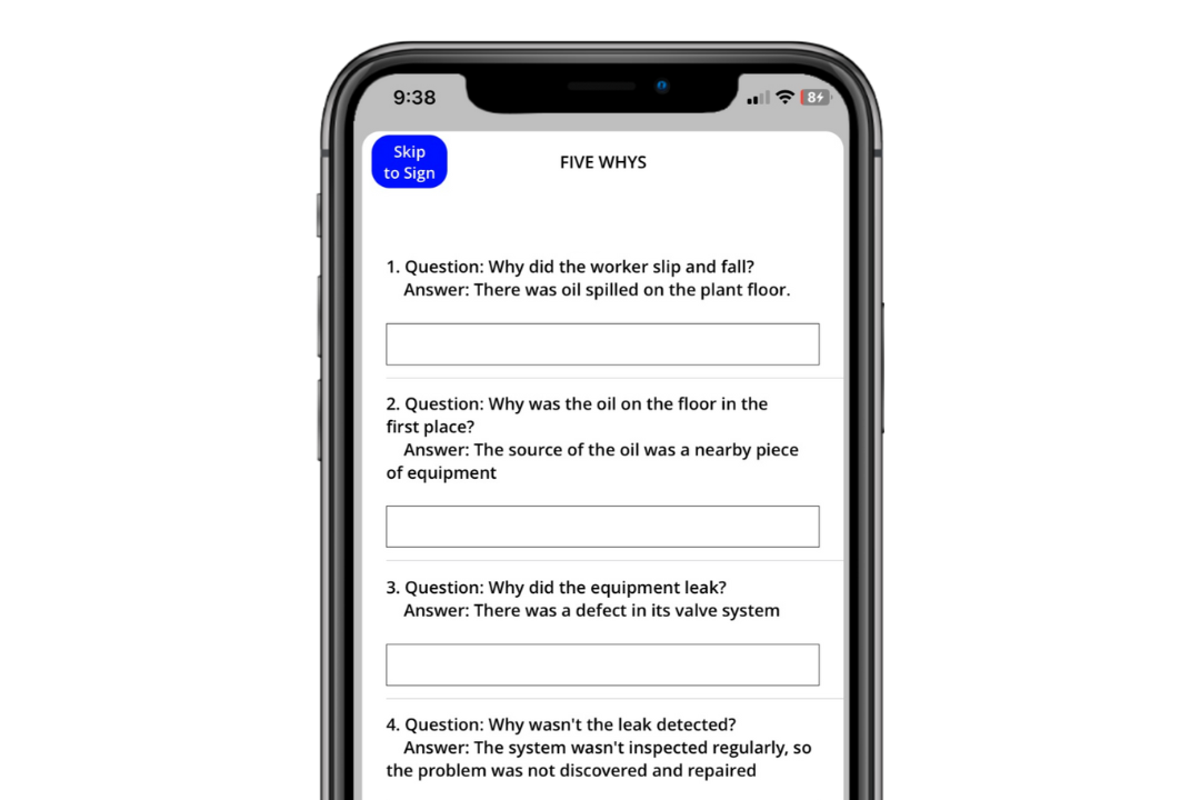 Filling out an incident report in the PeerAssist mobile app