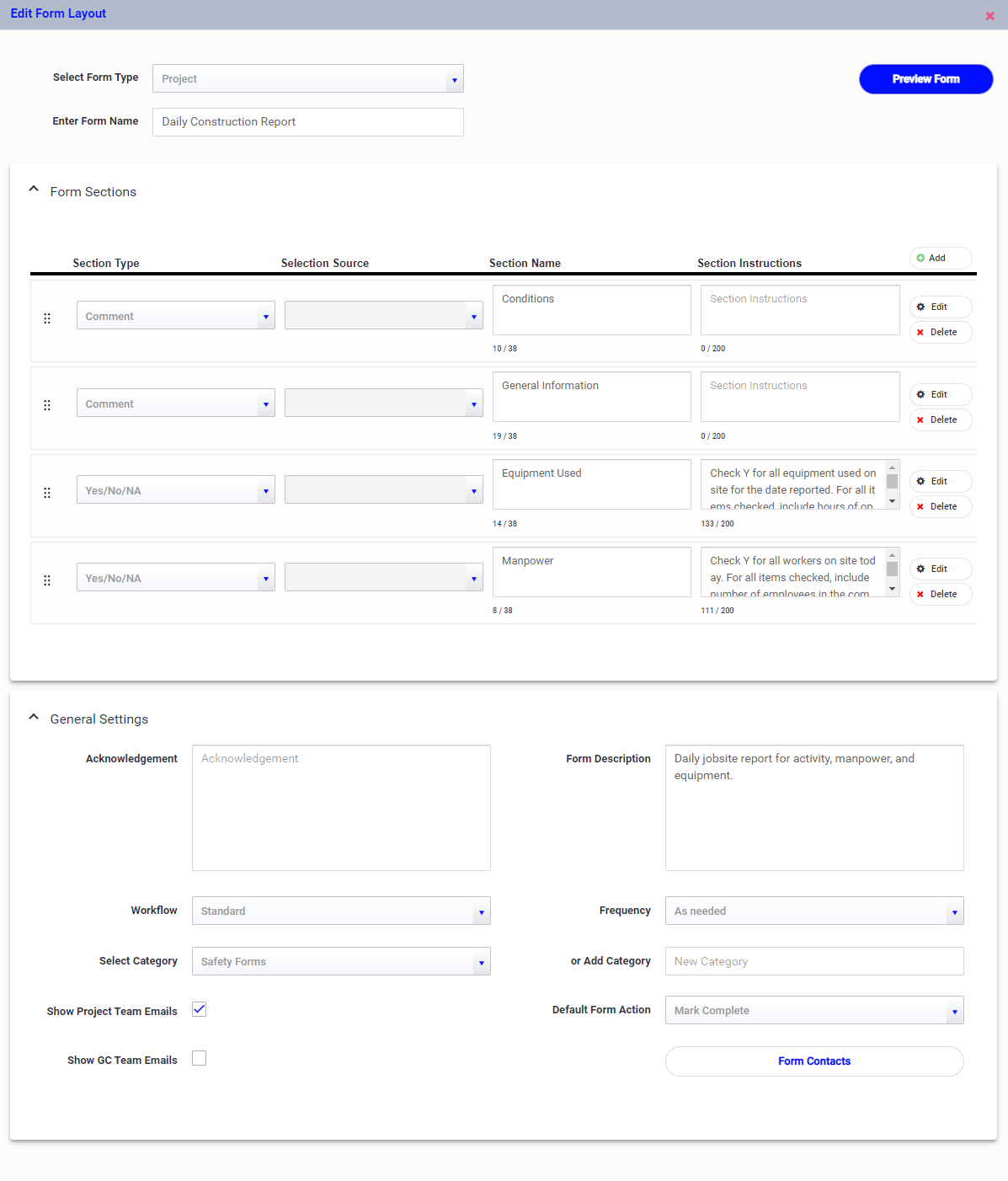 Edit eForm Layout