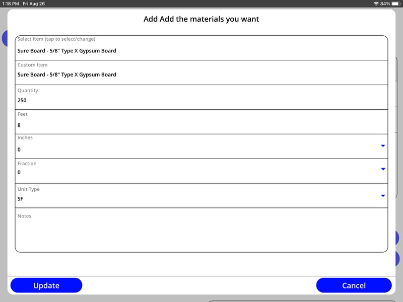 Material Selection on Mobile