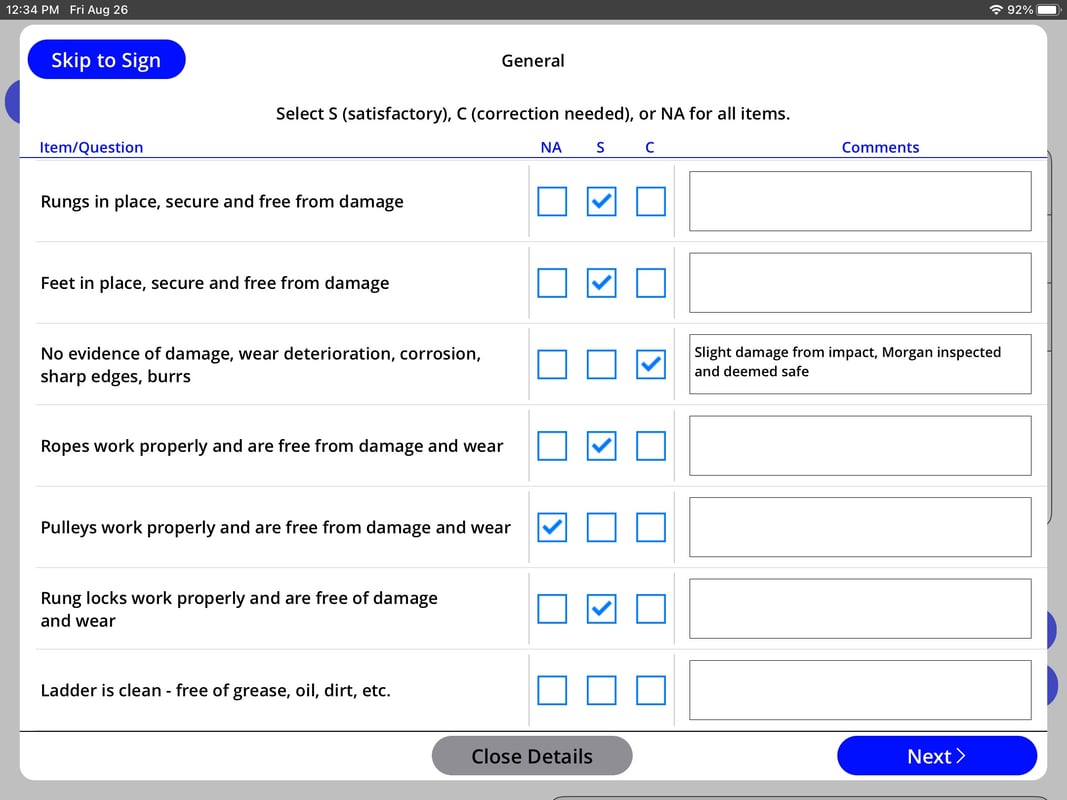 safety report mobile view
